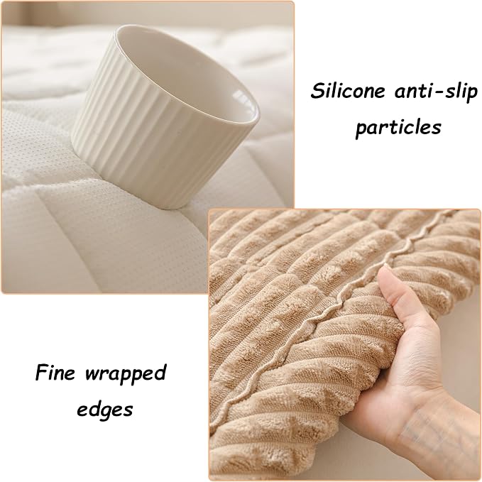 Washable Large Dog Bed for Cars, Dog Car Seat Cover for Backseat, Anti-Slip Pet Sleeping Mat, Car Seat Protector, Travel Pet Pad for Trucks and SUV (Brown, 24.8" x 54")