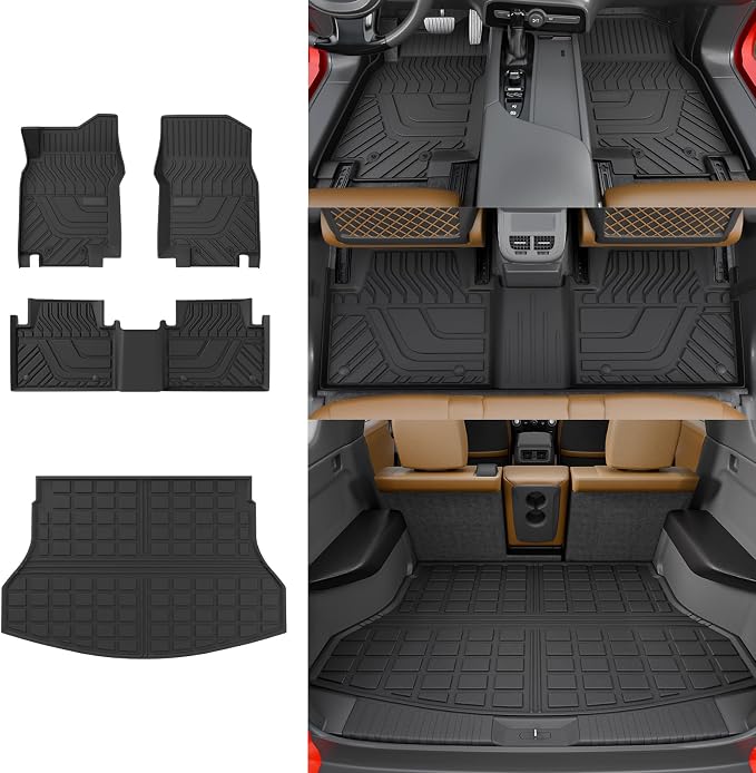 Rongtaod Floor Mats Compatible with 2014-2020 Nissan Rogue Trunk Mat Cargo Mat Cargo Liner All Weather Trunk Liner 2019 Nissan Rogue Accessories (Trunk Mat+Floor Mats)