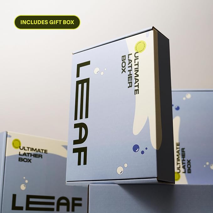 Leaf Shave Ultimate Lather Box - Glacier Bowl & Brush Set, Shave Soaps | Includes limited-edition bowl & brush set, limited-edition Cider shave soap and fragrance-free shave soap