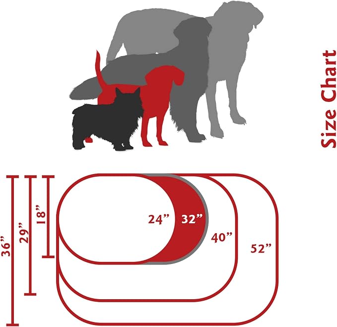 Majestic Pet Bagel Calming Dog Bed, 32 Inch Medium, Round, Washable, Red | Cozy Soft Fluffy Donut Pet Bed with Spine Support for Head Rest – Anti-Anxiety Comfort for Puppies & Dogs, 32x23x7 Inches