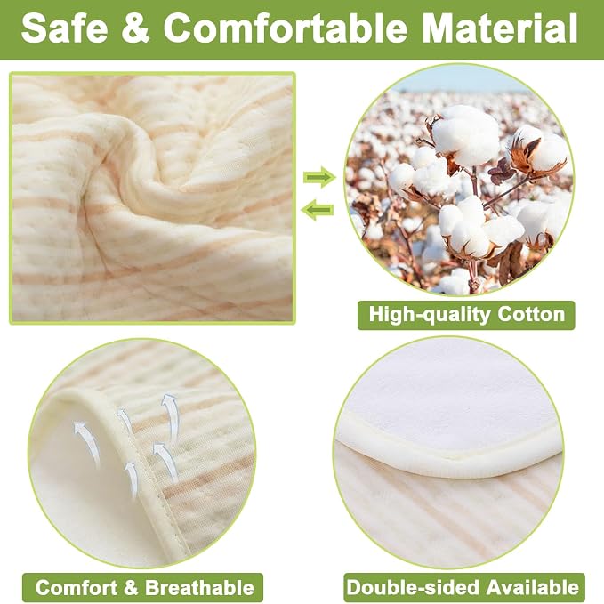 Large Bed Pads Washable Waterproof, 60"x 40" Soft Reusable Pee Pads for Incontinence, 4-Layer Absorbent Cotton Underpads Mattress Protectors for Urine Adults, Seniors,Women & Pets Bedwetting