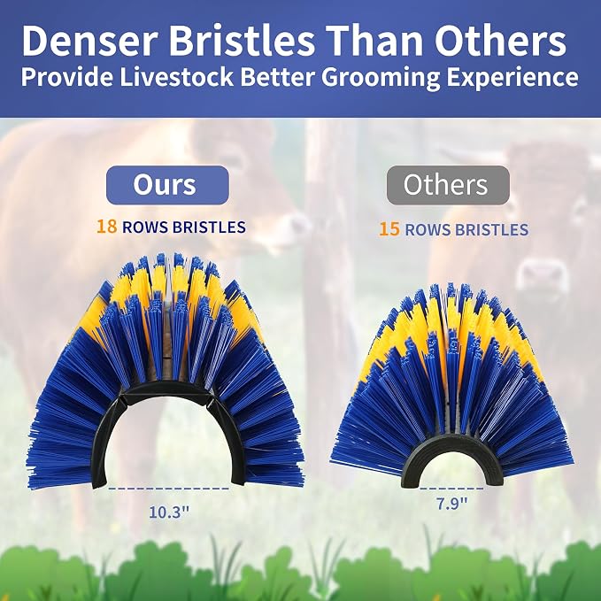 Livestock Scratching Brush, 4PCS Upgraded Cattle Scratcher with 24 Screws, Horse Brush for Grooming, Relieve Itching on the Back of Livestock, Cattle Supplies for Horse, Goat, Cow, Pig (XL Size)