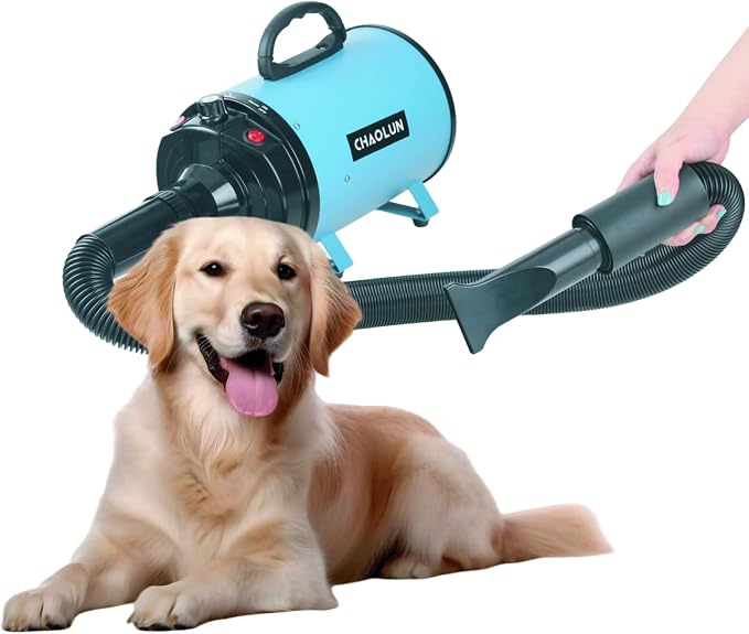 Dog Dryer for Pet Grooming, Pet Hair Dryer with Heater, Blue