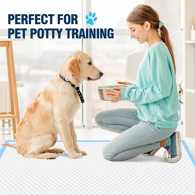 VJJ Dog Pads 100 Pack 30"x35", Dog Pads Extra Large for Pets, Disposable Large Pee Pads for Doggy & Puppy Training Pads, Piddle Pads for Indoor, Outdoor Use