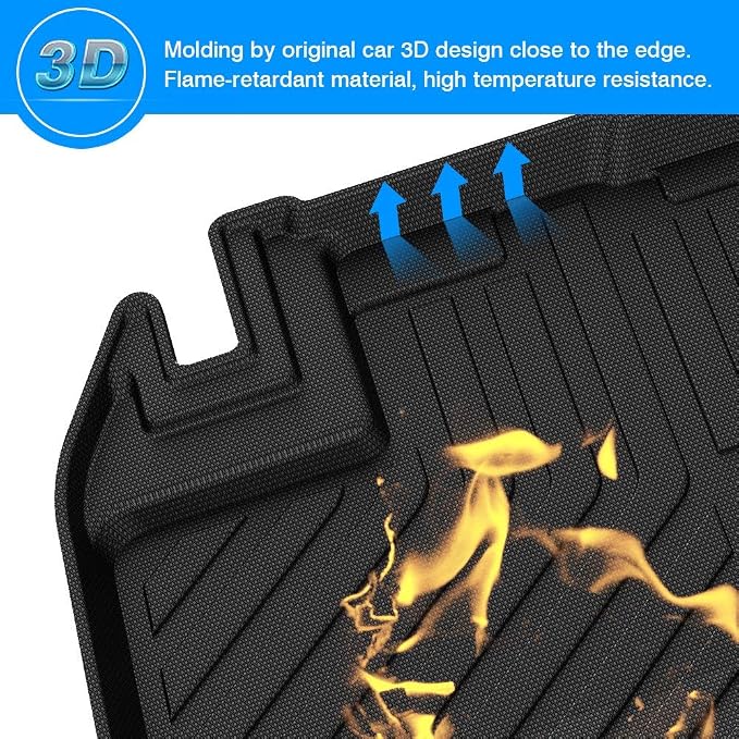 Sienna Cargo Liner - Trunk Mat for Toyota Sienna 2011-2019, All Weather Cargo Mat for Sienna Accessories, Only fit NO Power Folding 3rd Row Seats
