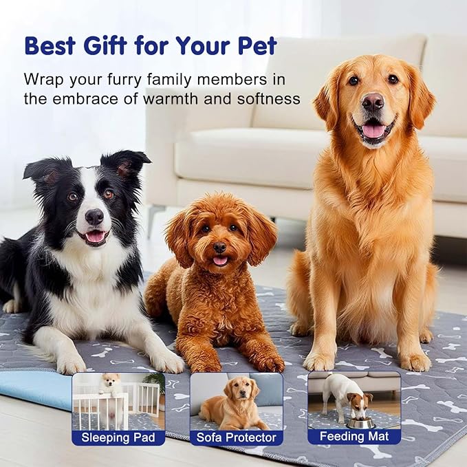 Pee Pads with Pheromones, Elite Pads for Cats, Washable Pee Pads for Dogs, Leak-Proof & Anti-Slip Pet Training Pad for Home & Travel(Gray+Gray, XL:35.4 * 31.5in)
