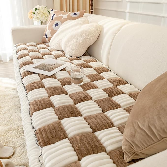 Dog Couch Cover Protector, Quilted Washable Non-Slip Sofa Mat for Pets | Cotton fabric, quilted checkerboard, PP cotton filling, non-slip backing, machine washable, for sofa, window seat and floor