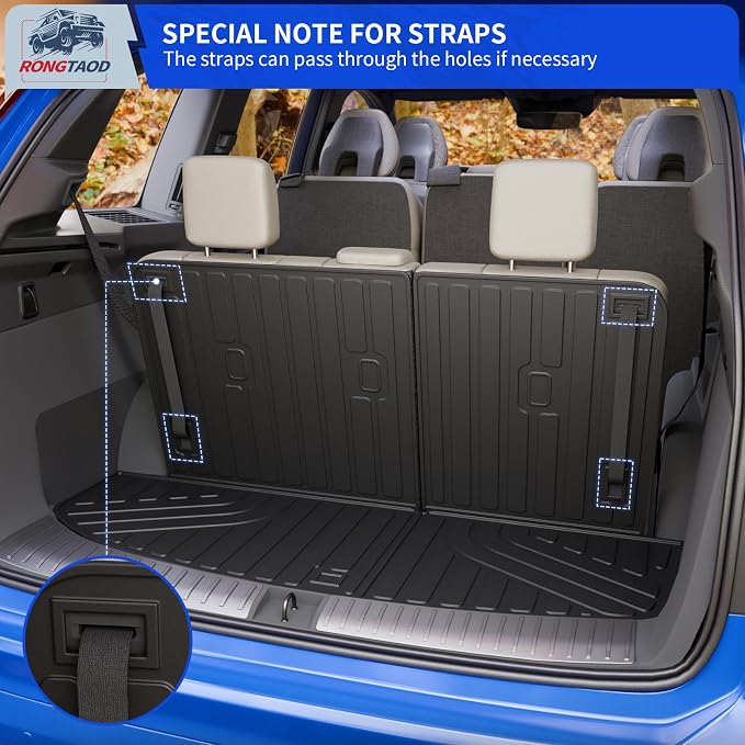 Rongtaod Floor Mats Compatible with 2026 Hyundai Palisade Gas Cargo Mat Trunk Mat Cargo Liner 7-Seater Back Seat Protector All Weather Palisade Accessories (Floor Mats+Trunk Mat with Backrest Mat)