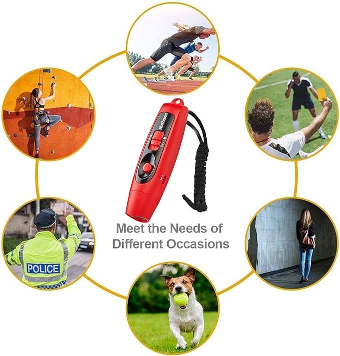 Rechargeable Bear Horn to Scare Bears, 125dB Electronic Air Horn with LED Flashlight & Compass & Thermometer, Electronic Whistle Bear Bells for Safety Hiking Camping Emergency Self Defense