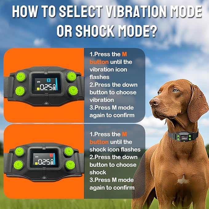 GPS Wireless Dog Fence System with AI Precision Tracking, Electric Dog Fence with Auto & Fixed Training Modes, 25-999yd Outdoor Wireless Containment, IPX7 Waterproof Rechargeable Collar