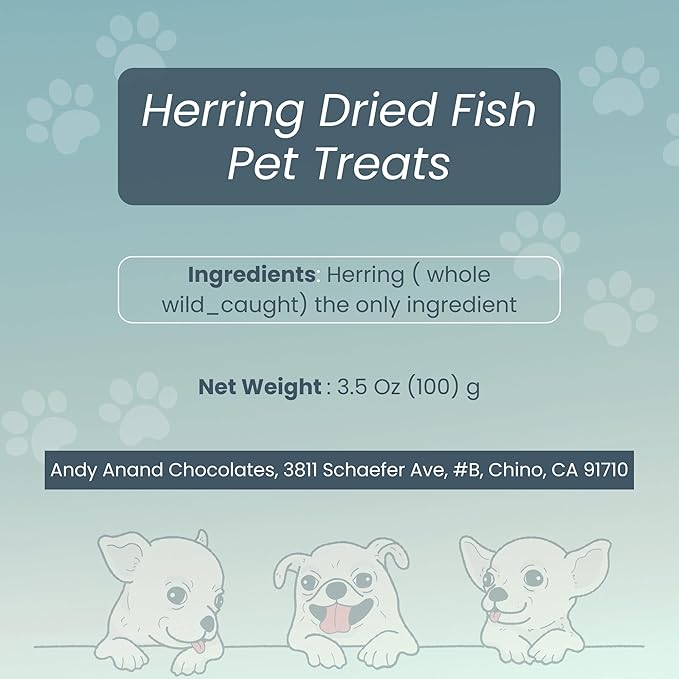 Gluten Free Herring Dried Fish Pet Treats Pure Wild-Caught & Single Ingredient Snack Healthy Dog Treats, Made in Alaska Just The Rich in Protein Fish & Nothing Else (3.5 Oz Bag)