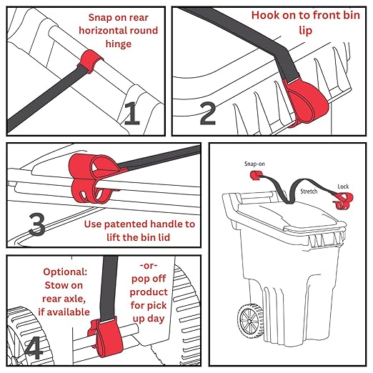 Trash Can Lock for Animals Raccoon Proof Garbage Can Lock, Keeps Raccoons & Animals Out of Trash Bins, Heavy Duty Outdoor Lid Lock System