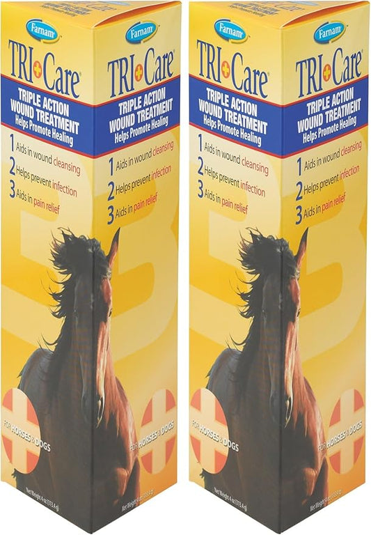 Farnam Triple Action Wound Treatment | for Horses, Ponies and Dogs | 4 oz (Pack of 2)