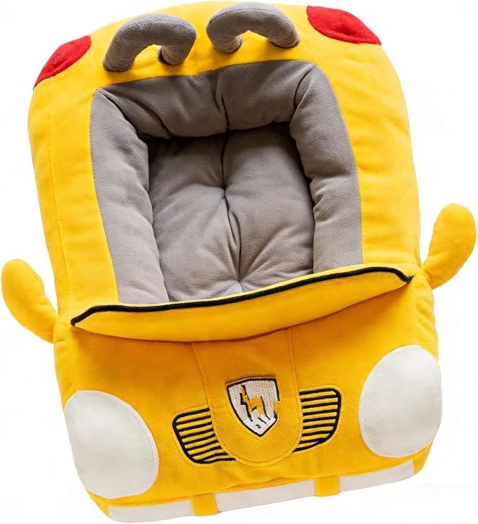Sports Car Shaped Pet Dog Bed Fashionable Fancy Deluxe Cozy Warm Cute car Design Pet Bed 27"x20"x11" (Yellow)