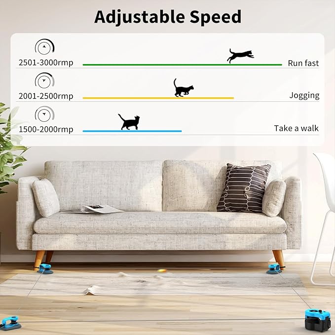 AsFrost Upgraded Interactive Cat Toy for Indoor Cats Chase/Run/Hunt-SkyBlue | Self Play/Remote Control Funny Cat Toy, Gifts for Cat Lovers, Kitty's Weight Loss and Health