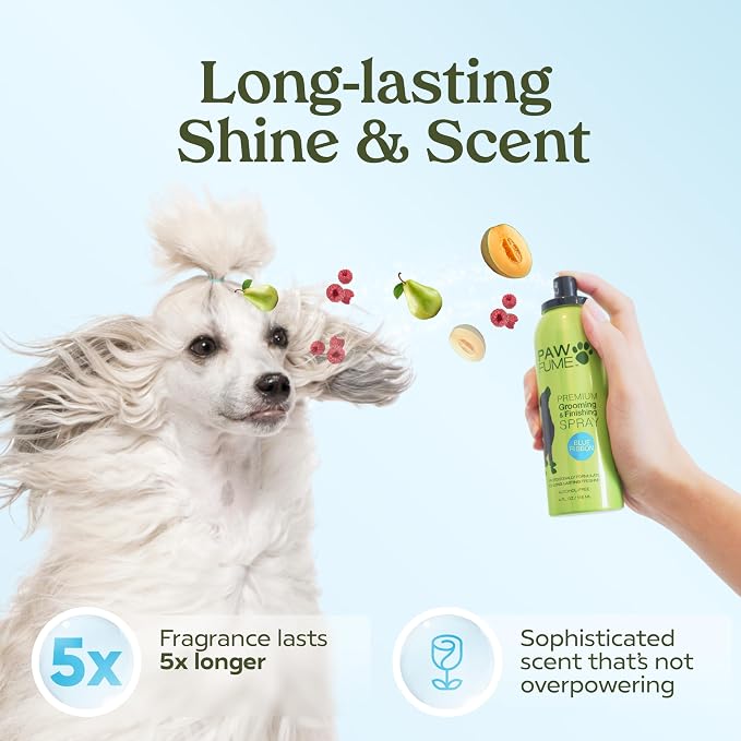 PAWFUME Dog Cologne Spray for Grooming, Blue Ribbon, 1-Pack | Probiotic alcohol-free grooming & finishing mist conditions, freshens between baths and supports Dog Spray Deodorizer Perfume