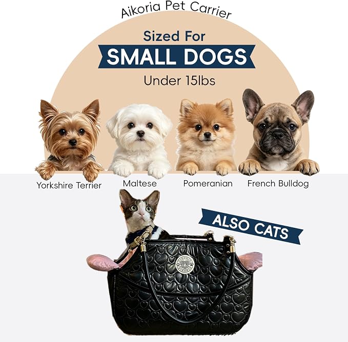 Dog Carriers for Small Dogs, Fashionable Design Puppy Purse - Waterproof and Scratch-Resistant, Soft Fur Pad, Pet Carrying Bag for Daily Use and City Walk and Travel