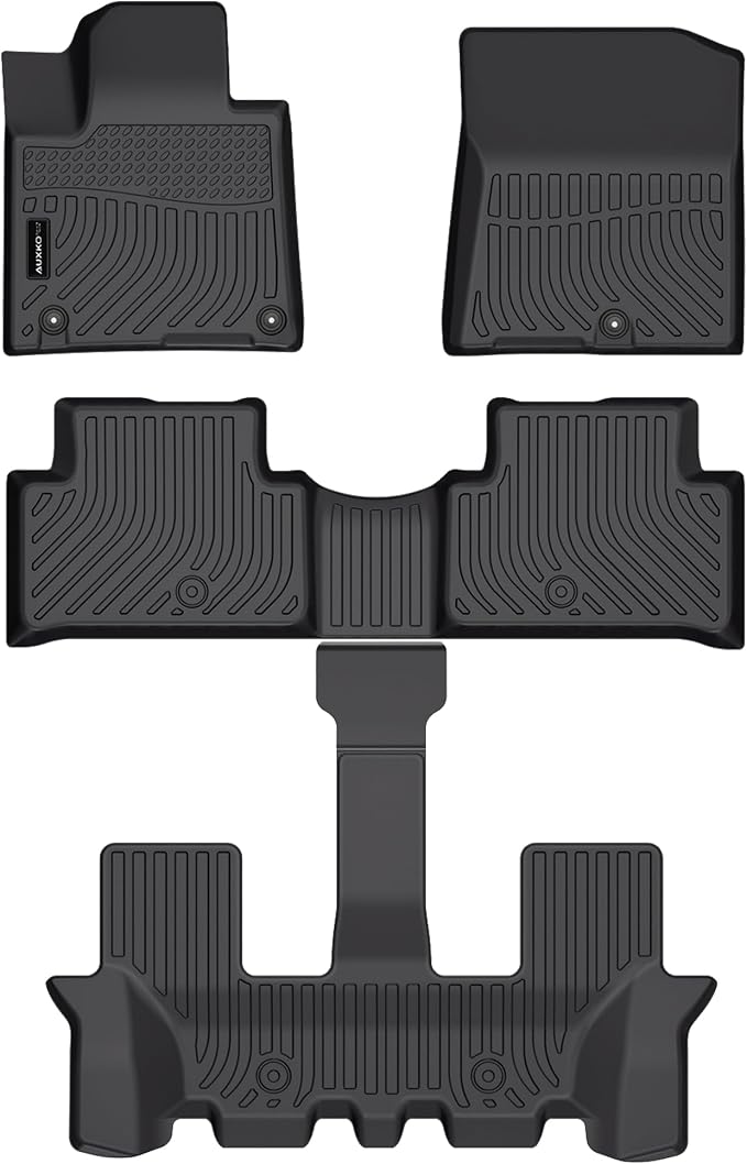 Auxko All Weather Floor Mats Fit for Kia Sorento Gasoline(6/7 Seat) 2021-2025 2026 TPE Liner Sorento 2021-2025 2026 Accessories Set All Season Odorless Anti-Slip Floor Mats