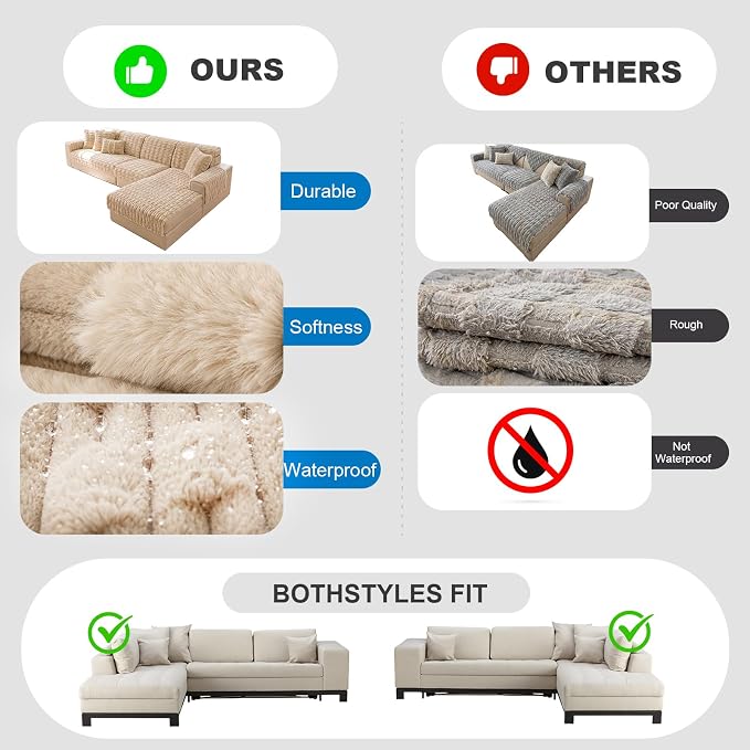 FUANGUI 2 Pack Waterproof Couch Cover for Dogs for Sectional Sofa | Washable Pet Couch Covers for Pets, Non Slip 2 PCS L Shaped Sofa Slipcover, Sofa Covers for 3 Cushion Couch Sofa Pet Friendly