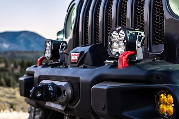 Baja Designs LP4 LED Pro Bumper Light Kit for Jeep Gladiator 2020-22, Wrangler JL 2018-22 with OEM Steel Bumper - Includes Wiring Harness (Driving/Combo Clear Lens)