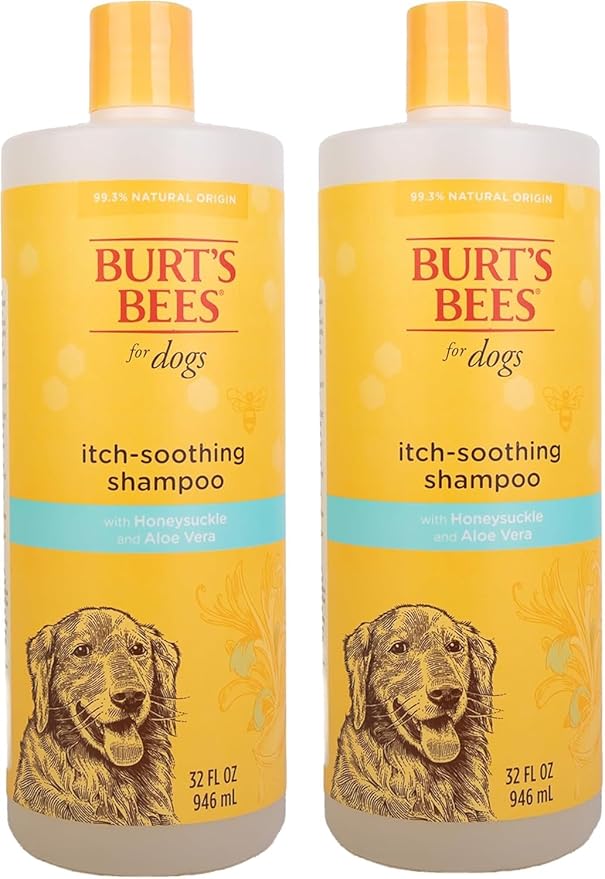 Burt's Bees for Pets Itch Soothing Dog Shampoo with Honeysuckle, 95% Natural Origin, pH Balanced, No Sulfates, Parabens, or Phthalates, Relieves Itchy Skin, 32 Fl Oz - 2 Pack
