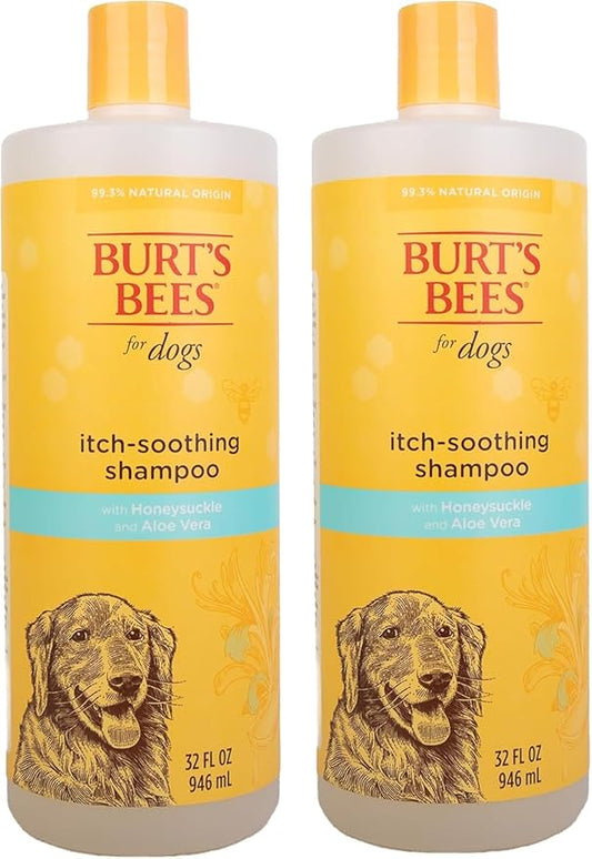 Burt's Bees for Pets Itch Soothing Dog Shampoo with Honeysuckle, 95% Natural Origin, pH Balanced, No Sulfates, Parabens, or Phthalates, Relieves Itchy Skin, 32 Fl Oz - 2 Pack