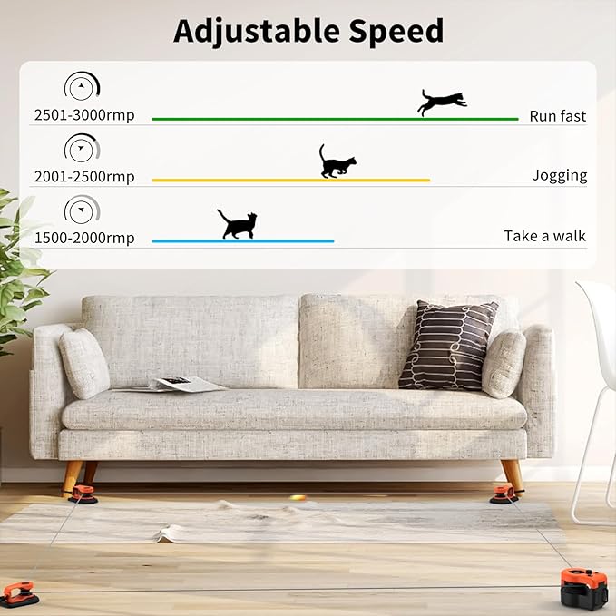 AsFrost Interactive Cat Toy for Indoor Cats Chase/Run/Hunt/Exercise-Orange | Self Play/Remote Control Funny Cat Toy, Gifts for Cat Lovers, Kitty's Weight Loss and Health