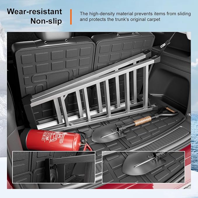 powoq Cargo Mat Compatible with 2021-2026 Jeep Grand Cherokee L Overland Trunk Mat Backrest TPE Cargo Liner Replacement for 2021-2026 Jeep Grand Cherokee L Accessories (Trunk Mat+Backrest Mats)