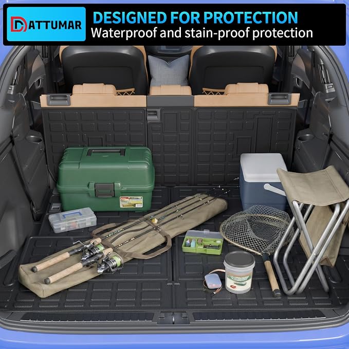 Cargo Mat Compatible with 2010-2024 Toyota 4 Runner 7 Seat Cargo Liner Trunk Mat TPE Back Seat Cover Protector 2023 4Runner Accessories (Fit 7 seat,Trunk Mat+2nd & 3rd Row Backrest Mats)