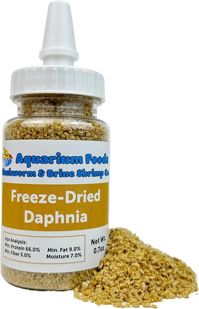 Aquatic Foods Inc. Freeze-Dried Daphnia for All Freshwater's, Marine's, Baby Pond Fish, Invertebrates, Corals, Anemones, All Tiny Nano, Fry and Babies…0.7oz Sm Squeeze Bottle