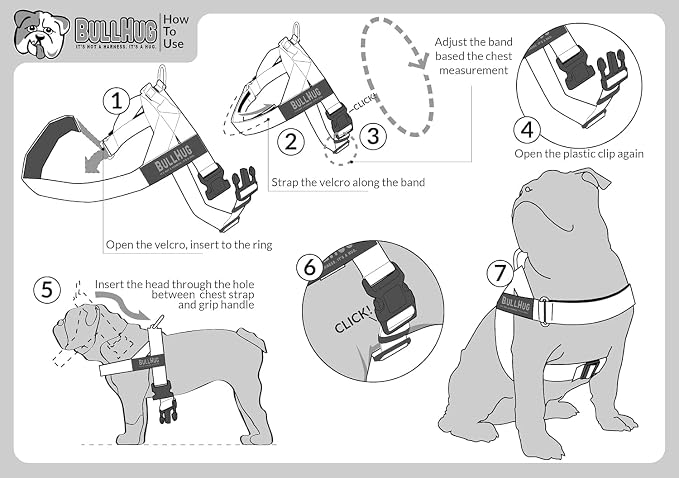 Adjustable Dog Harness– No Pull, No Choke – for English Bulldogs, French Bulldogs, Pugs & Broad-Chested Breeds – Easy, Safe Walks (Blue Checkers, Medium)
