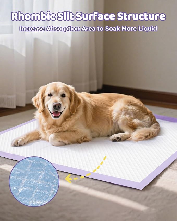 iweepet 36"x36" 4XL Lavender Scented Disposable Dog Pee Pads, 30 Count | Extra Large Puppy Training Pads with 6-Layer Super Absorbent Protection, Leakproof Puppy Pads for Large Dogs & Senior Pets