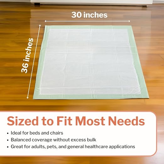 McKesson Super Underpads, Moderate Absorbency, 30 x 36 in, 50 ct | Disposable Chux for Adults, Elderly, and Baby, Pee Pads, Adult Incontinence Bed Pads
