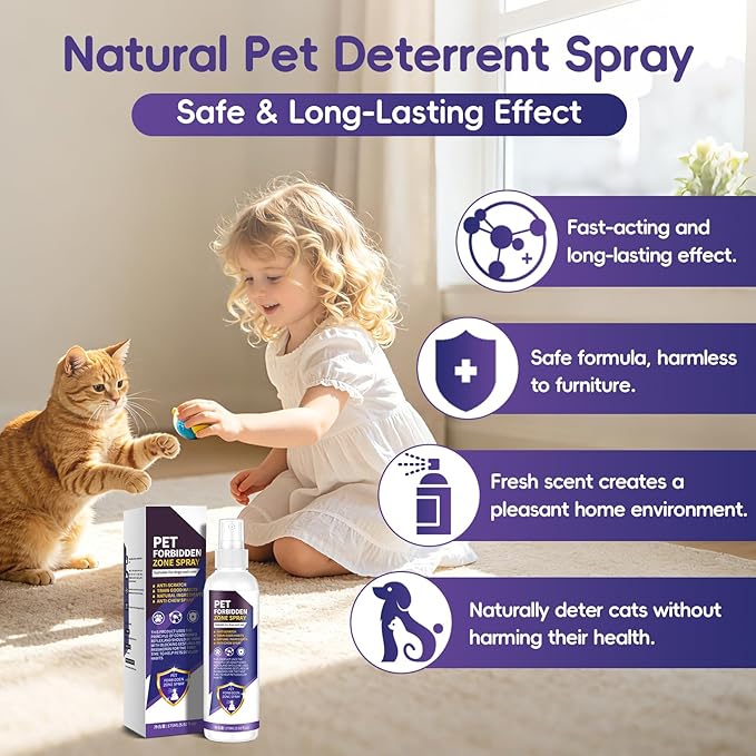 Bitter Apple Spray for Dogs 200ML，No Chew Spray for Dogs Natural Dog Deterrent Spray for Pet Behavior Training Deters Chewing - Safe for Skin & Furniture