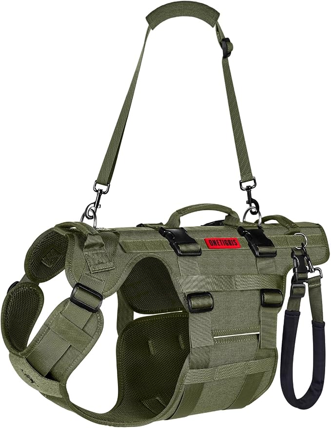 OneTigris Dog Lift Harness for Large Dogs, Dog Hip Support Brace, Full Body Dogs Lifter with Handles Invictus Multifunctional Mobility Assistance Vest for Back Legs (Green, Small)