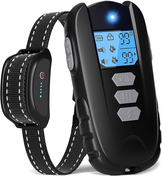 Dog Shock Collar with Remote Control – Shock Collar for Dogs 10–120 lbs, 2000FT Long Range IPX7 Waterproof Rechargeable Dog Training Collar with 4 Safe Modes Beep Vibration Shock & Flashlight BK