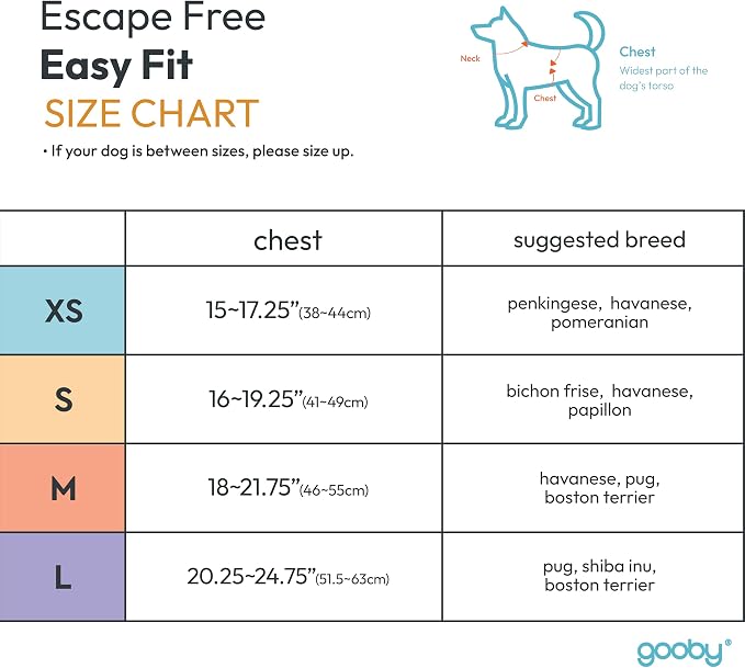 Gooby Escape Free Easy Fit Dog Harness, Step-in, Hot Pink, X-Small | Patented escape-free frame; Contracts if they back out; Step-in easy on/off; Machine washable; Light POM leash ring