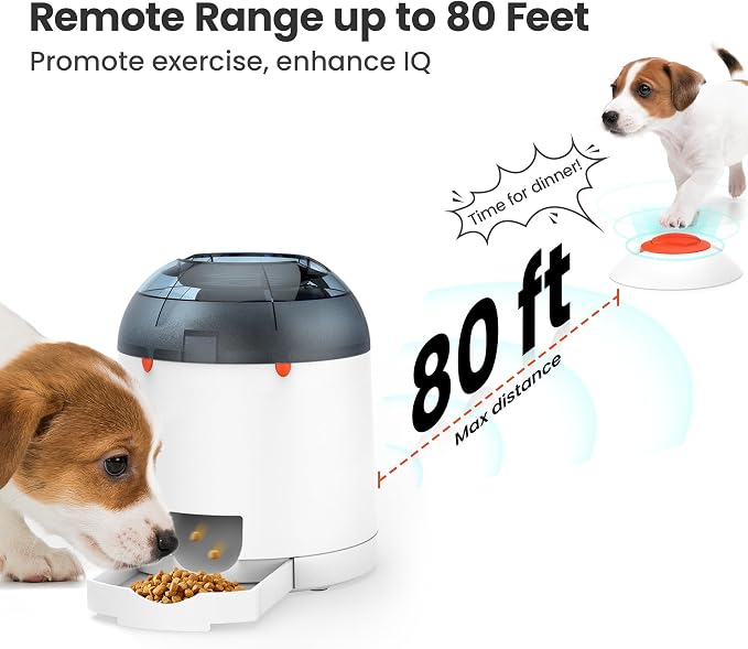 Potaroma Dog Puzzle Feeder Toy, Interactive IQ Training | Electronic Treat Dispenser, Automatic Rechargeable With Remote for Food Dispensing, All Breeds, 280ml Capacity