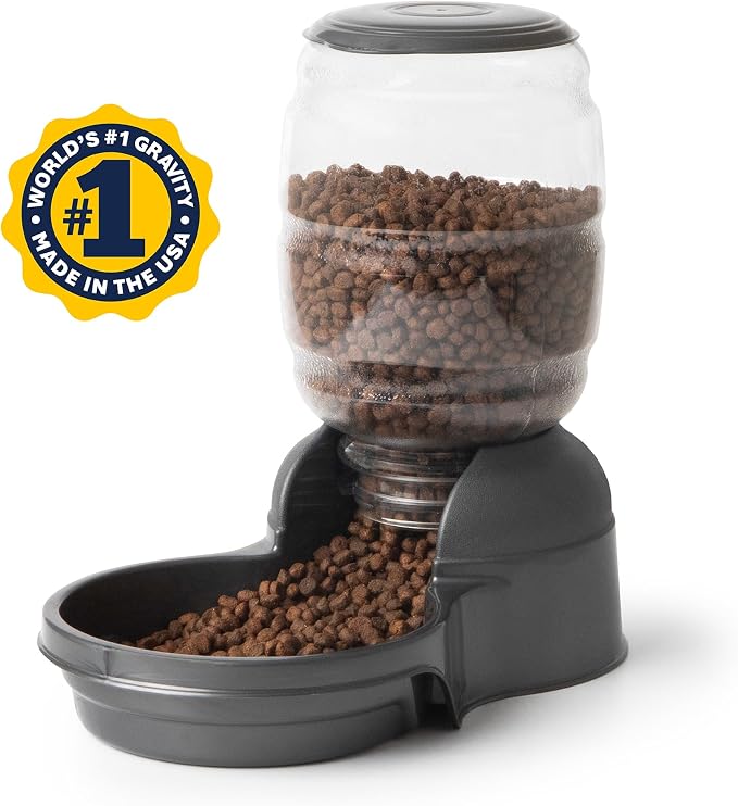 Petmate Replendish Gravity Automatic Dog Water Dispenser Pet Waterer and Pet Feeder Set with Microban Protection Base, 100% BPA Free, Wide Mouth Bowl - 1 Gallon Water, 5 lb Food
