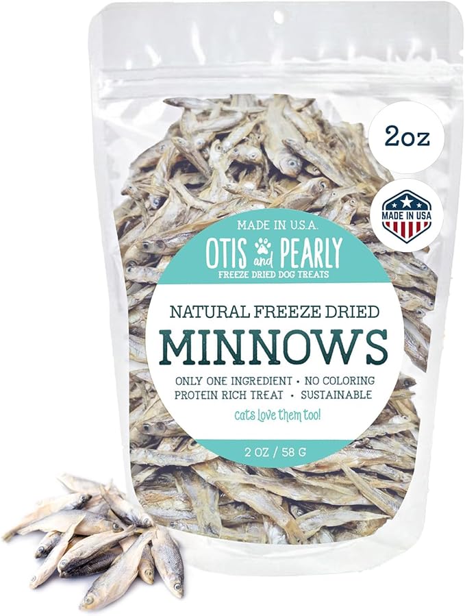 Otis & Pearly Freeze Dried Minnows Dog Treats, 2oz - Single Ingredient Dog Treat, Made in USA - Healthy Protein for Small, Medium, Large Breeds