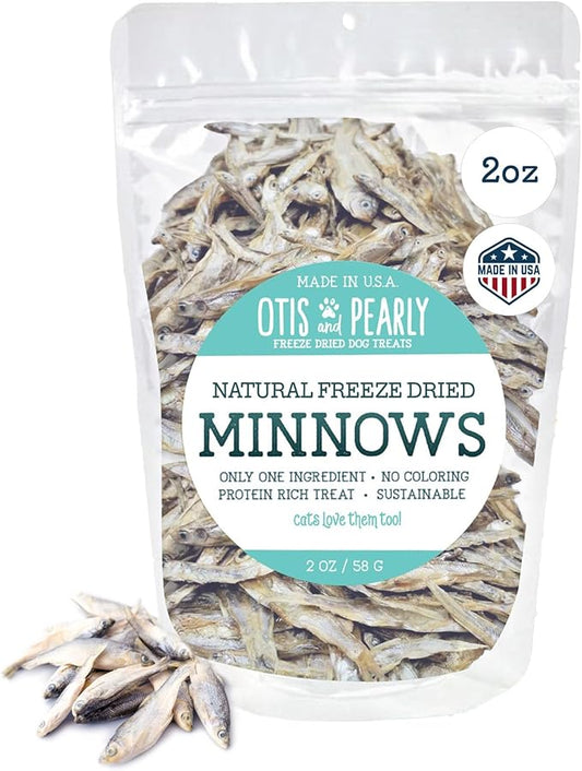 Otis & Pearly Freeze Dried Minnows Dog Treats, 2oz - Single Ingredient Dog Treat, Made in USA - Healthy Protein for Small, Medium, Large Breeds