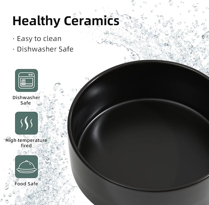 Havniva Ceramic Dog Bowls, 5.1” Dog Food and Water Bowl Set of 2 | Dog Food Bowl for Small Dogs, Food-Grade Ceramic, Dog Water Bowl with Non-Slip Rubber Base, Large Capacity, Dishwasher Safe