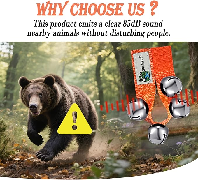 Outdoor Bear Bells for Hiking Safety: Bear Horn to Scare Bears Deterrent Devices for Dogs Biking Fishing Camping Climbing