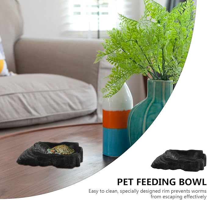 Alasum Spider Water Dish Reptile Feeding Bowl Pet Water Bowl Worm Container Sturdy Plastic Corner Basin for Terrarium Habitat Suitable for Lizards Frogs and Spiders