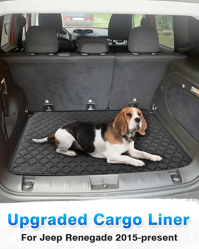 Cartist Cargo Liner Compatible with 2015-2024 Jeep Renegade Trunk Mat Car Rear Boot Liner Black