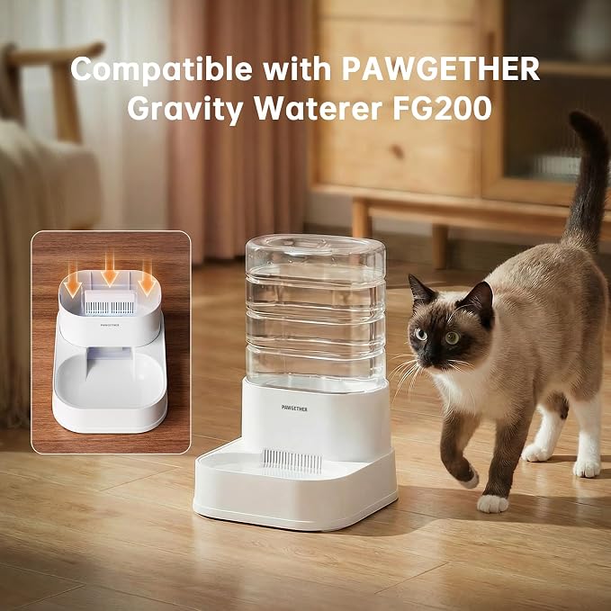 PAWGETHER® 6Pack Filters for PAWGETHER Gravity Pet Water Dispenser Cat Waterer Filter Keep Water Fresh and Clean