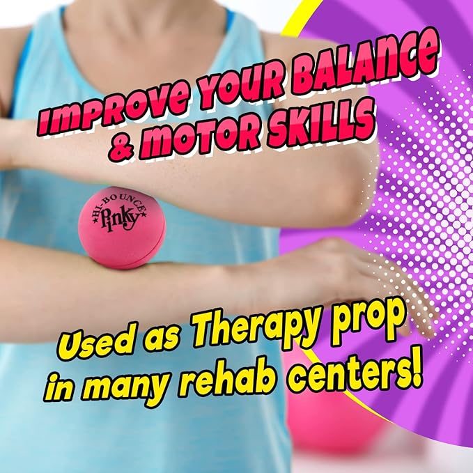 JA-RU Hi Bounce Pinky Ball (2 Balls) Rubber Bouncy Balls for Kids 976-2p | Solid Pink Massage Balls, Outdoor Playground Toys, Stress Relief Toy, Bulk Party Favors & Classroom Prizes