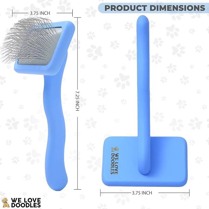 Slicker Brush for Dogs, Pet Grooming Brushes for Doodles & Poodles, Small | Best Brush For Long Haired Dogs, Dematting Comb & Deshedding Tools For Goldendoodle Coats, Puppy Matting Grooming Supplies