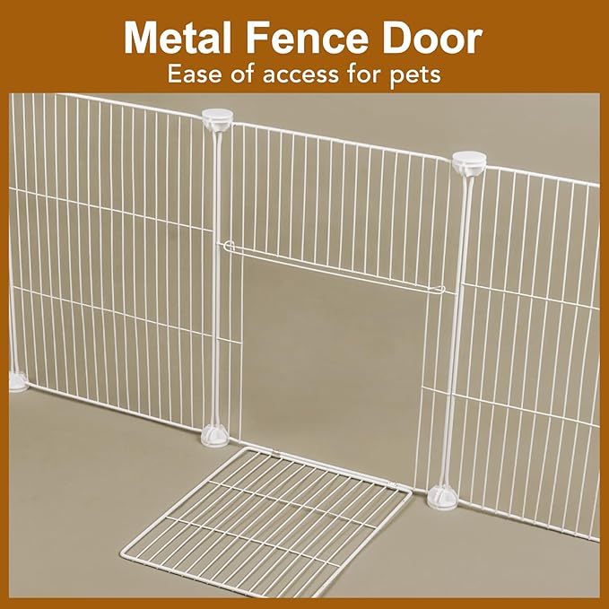 VISCOO 20 Panels Small Animal Playpen, Pet Playpen, C&C Cage for Guinea Pigs, Rabbit/Bunny Cage, Puppy Play Pen, Indoor Outdoor Portable Metal Wire Yard Fence(White)