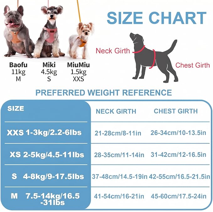 Puppytie Dog Harness with Multifunction Dog Leash,Soft Adjustable No Choke Escape Proof Pet Harness Vest,Ocean Blue,XXS
